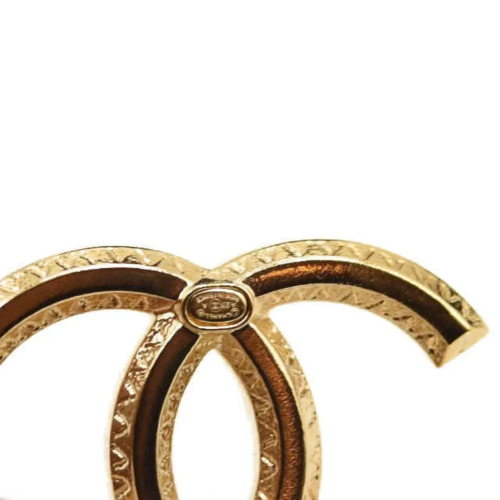 CHANEL Large Gold & Crystal CC Brooch